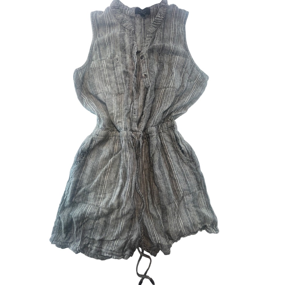 Kelly Renee Women's Striped Sleeveless Romper Size M Linen Blend‎ Casual